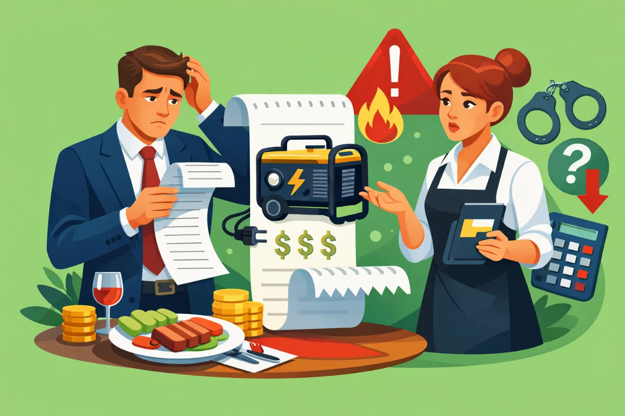Оплата за генератор в чеку ресторана: які є ризики для ФОП?