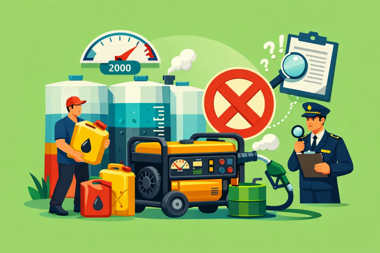 Пальне для генератора до 2000 літрів: повідомляти ДПС не треба