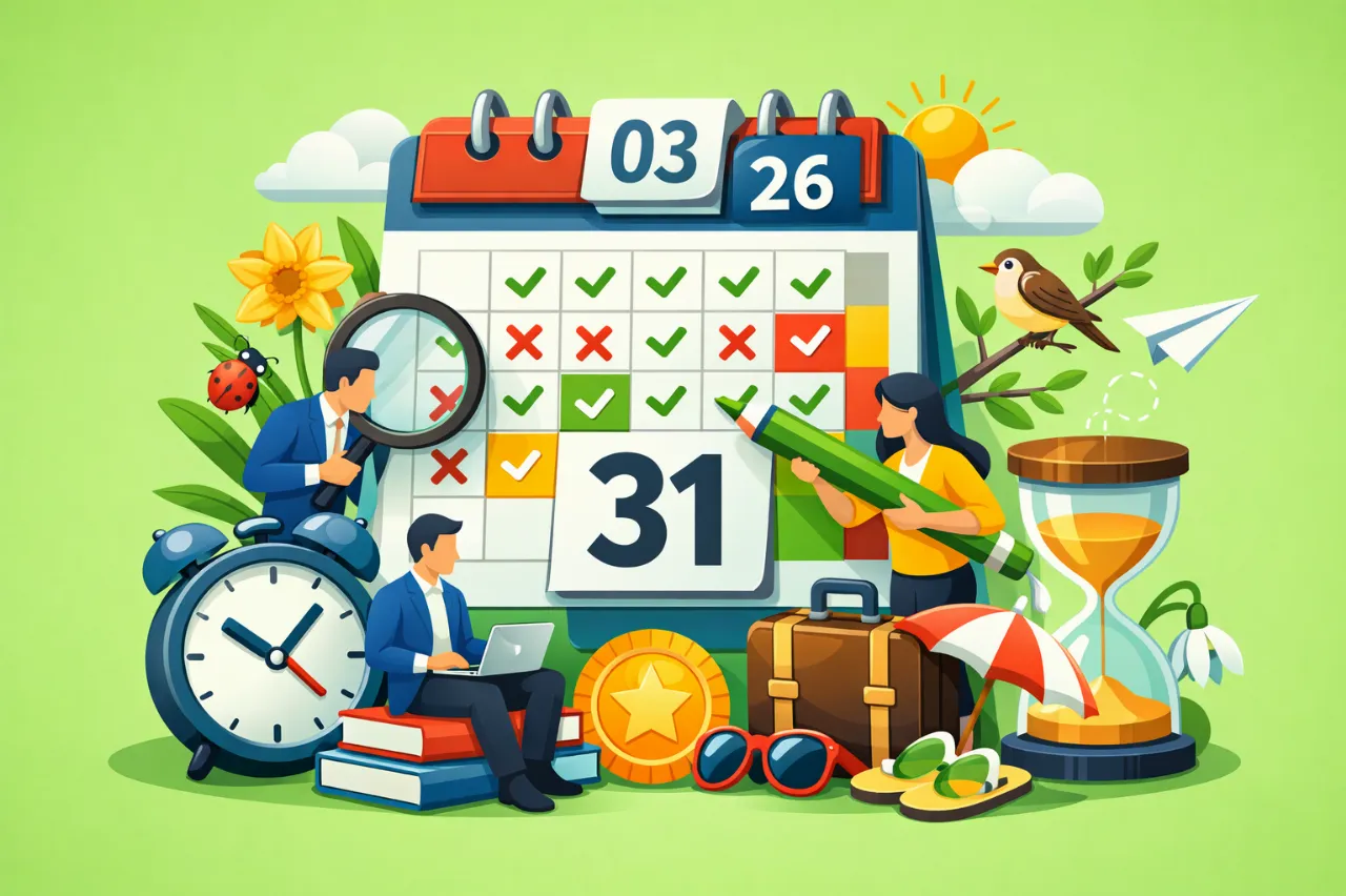 Календар робочого часу на березень 2026 року